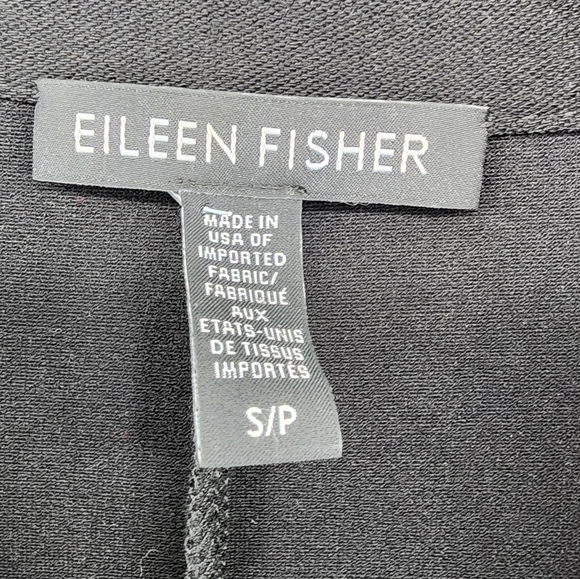 Eileen Fisher Black Mandarin Collar Snap Button Front Light Jacket Small - Picture 8 of 13